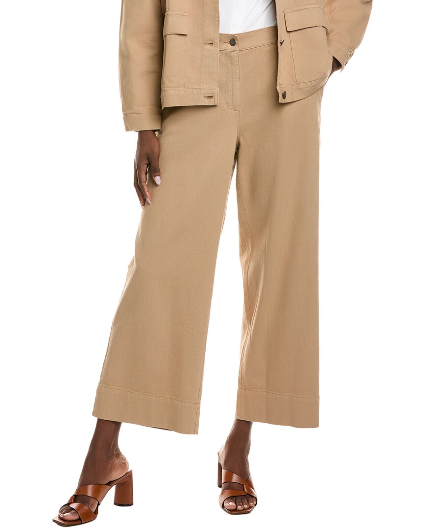 Eileen Fisher Garment-dyed Wide Ankle Pant In Brown