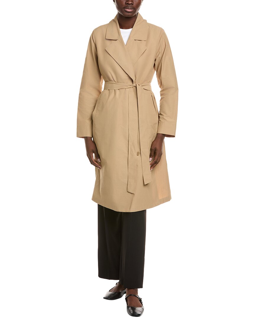 Eileen Fisher Petite Trench Coat In Brown