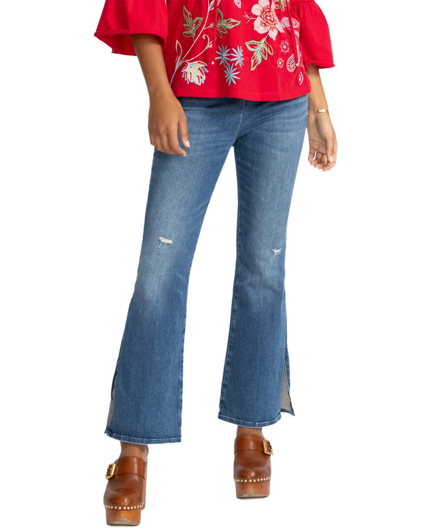 Johnny Was The Side Slit Pull-on Kick Flare Jean In Blue