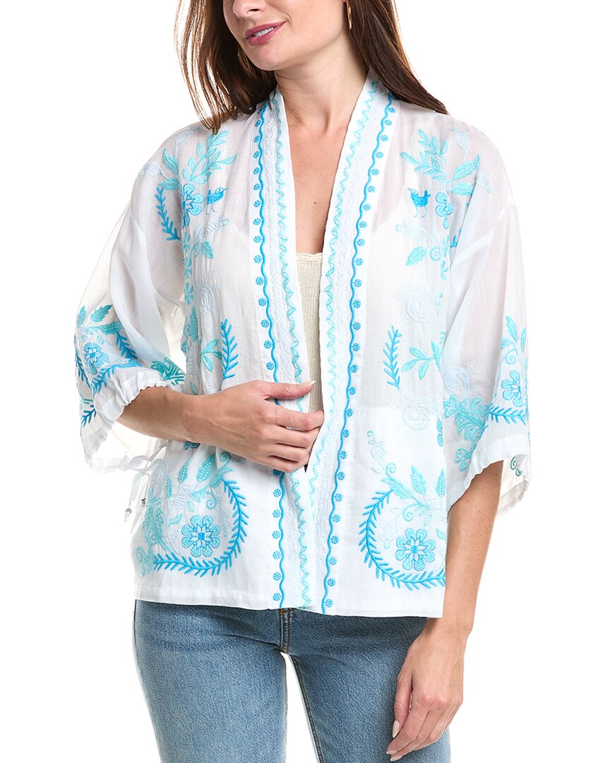 Johnny Was Tie-sleeve Cropped Kimono In Multi