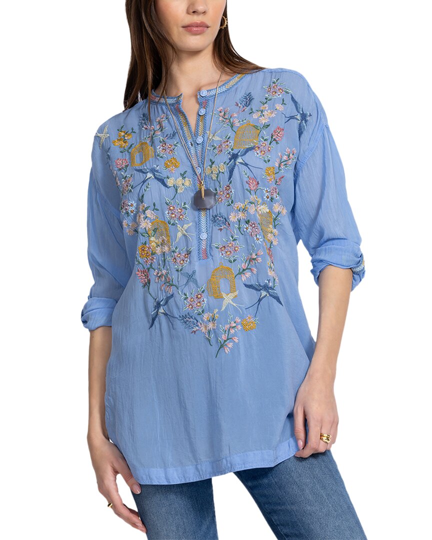 Johnny Was Petite Zinnia Tunic In Blue