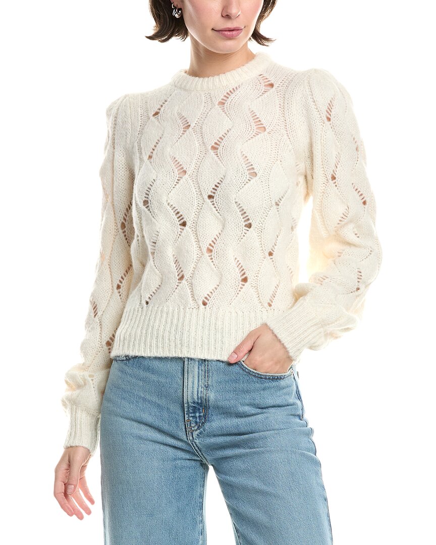 Rebecca Taylor Alpaca Chainette Sweater In White