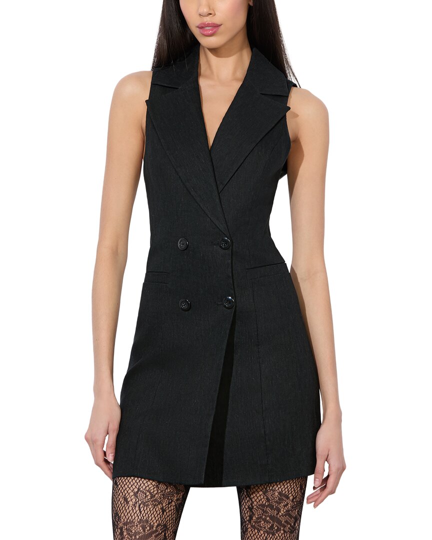 Alice And Olivia Alice + Olivia Meritt Linen-blend Dress In Black