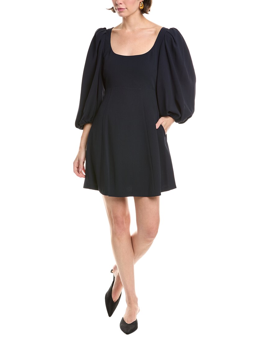 Rebecca Taylor Crepe Mini Dress In Blue