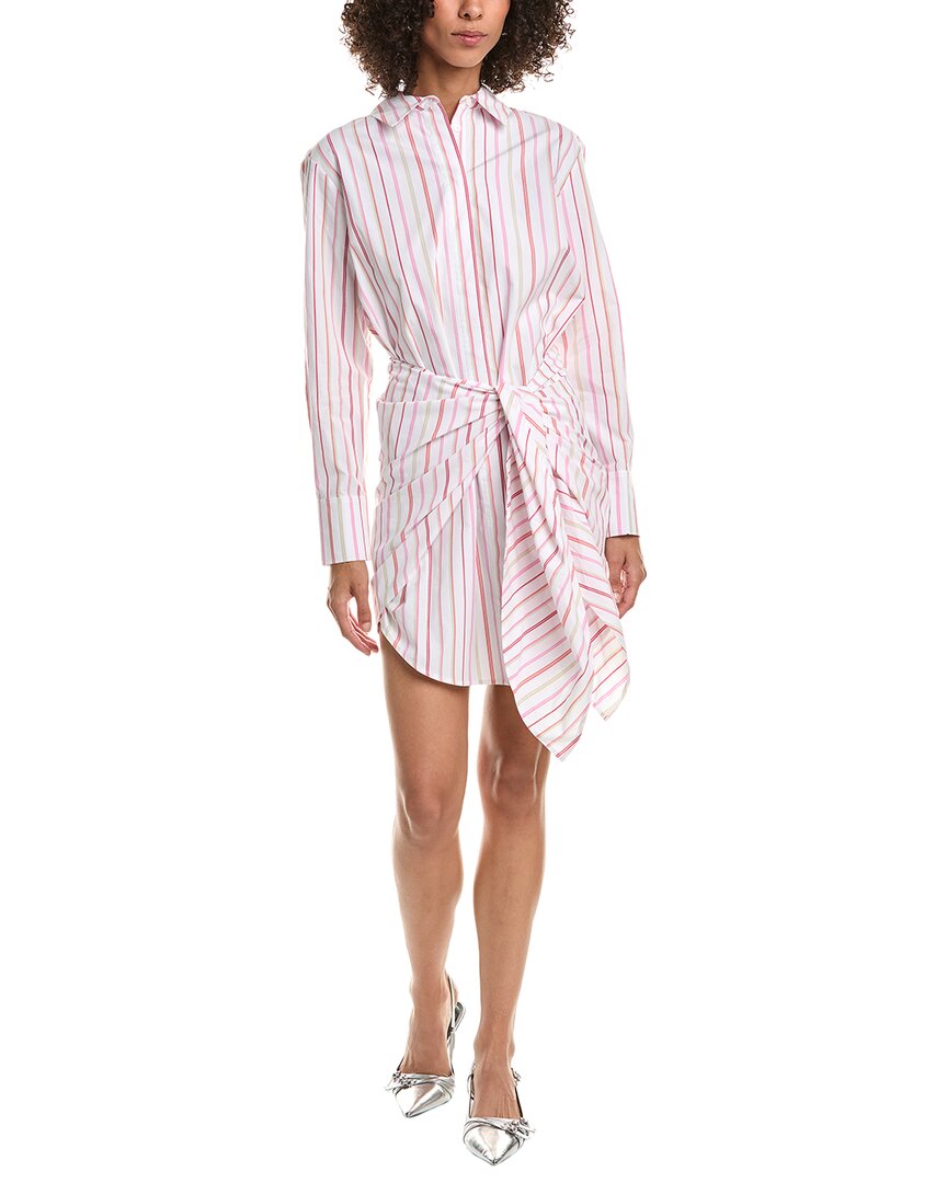 Derek Lam 10 Crosby Derel Lam 10 Crosby Trish Striped Waist Tie Poplin Shirt Dress In Pink