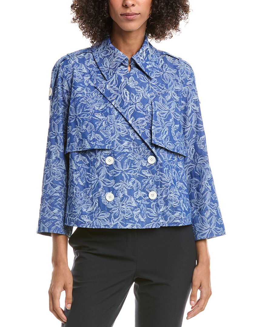 Derek Lam 10 Crosby Elijah Cropped Trench Jacket In Blue