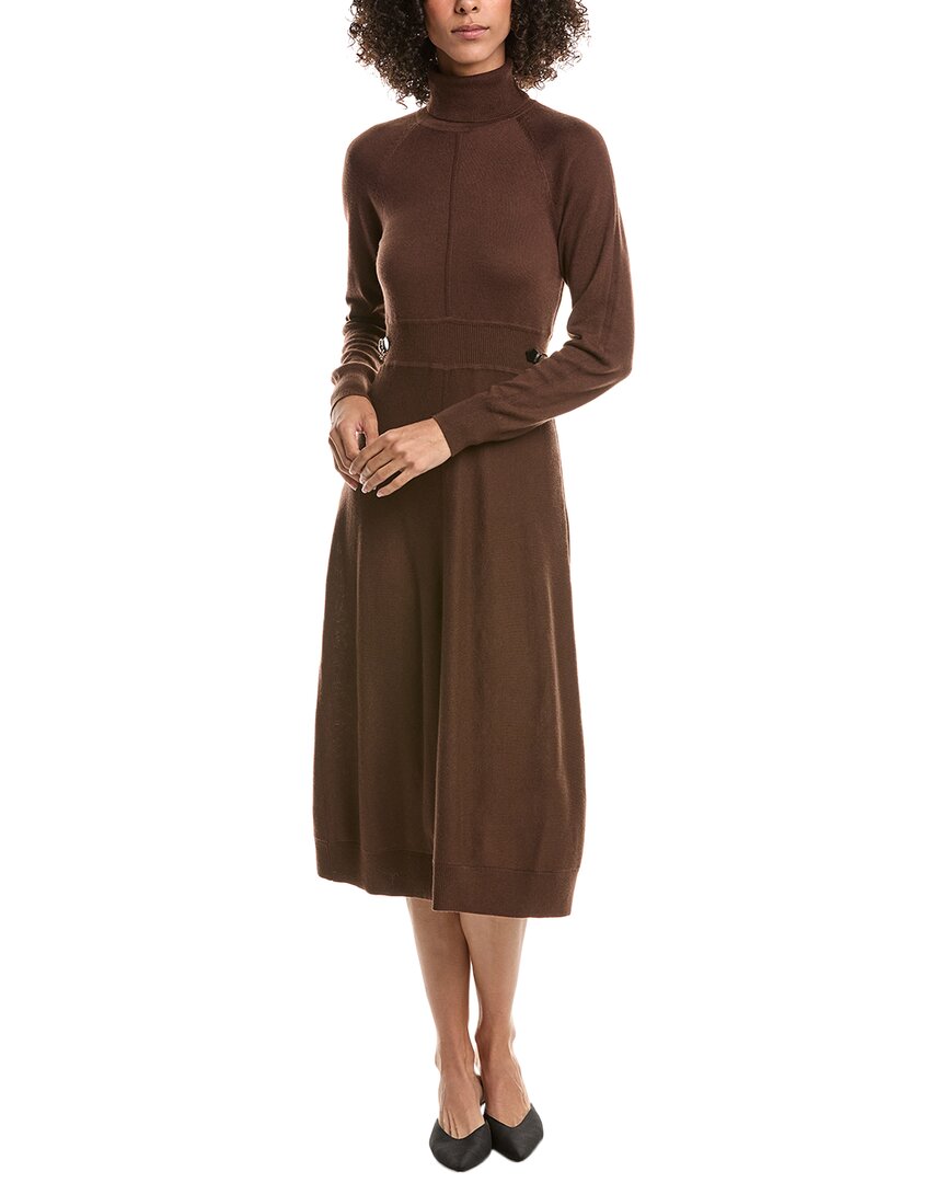 Derek Lam 10 Crosby Becky Horsebit Wool Sweaterdress In Brown