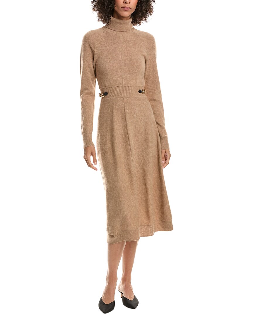 Derek Lam 10 Crosby Becky Horsebit Wool Sweaterdress In Brown