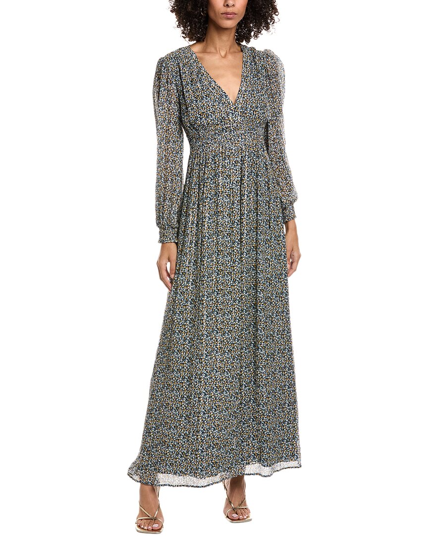 Ba&sh Keira Silk-blend Maxi Dress In Gray