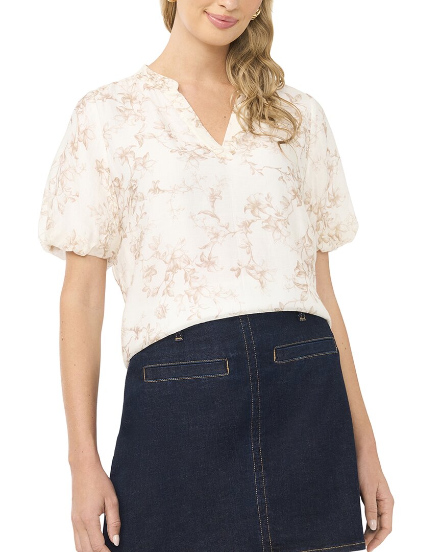 Vince Camuto Puff Sleeve Blouse In Beige