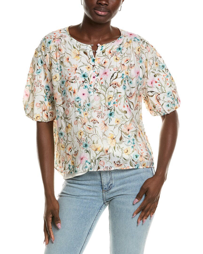 Vince Camuto Printed Blouse In White