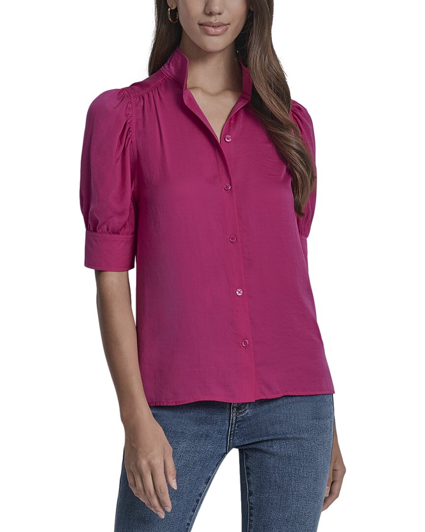 Dkny Puff Sleeve Shirt In Pink