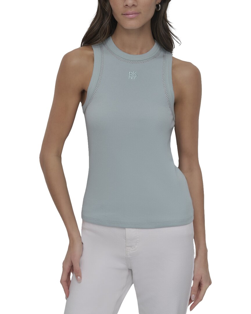 Dkny Rhinestone Tank In Blue