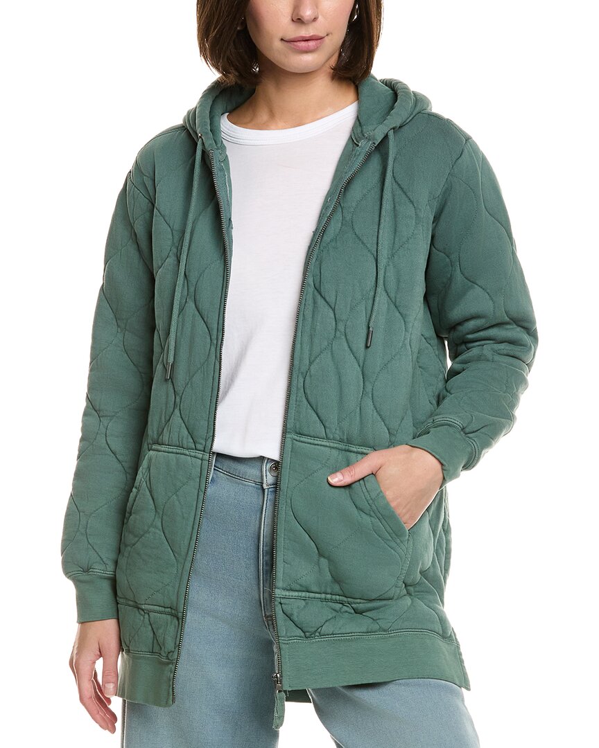 Horizon Garment-dyed Onion Quilted French Terry Jacket In Green