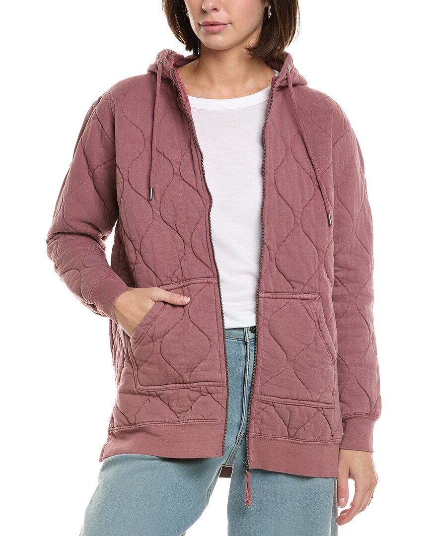 Horizon Garment-dyed Onion Quilted French Terry Jacket In Pink