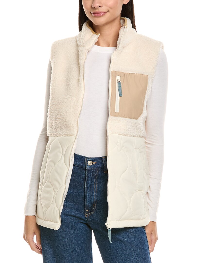 Horizon Mixed Media Quilted Vest In White