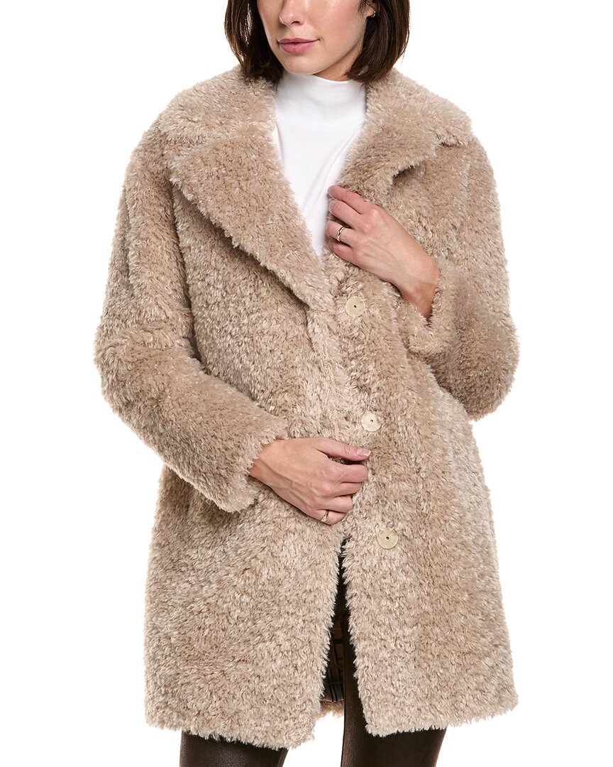 Herno Fleece Coat In Neutral