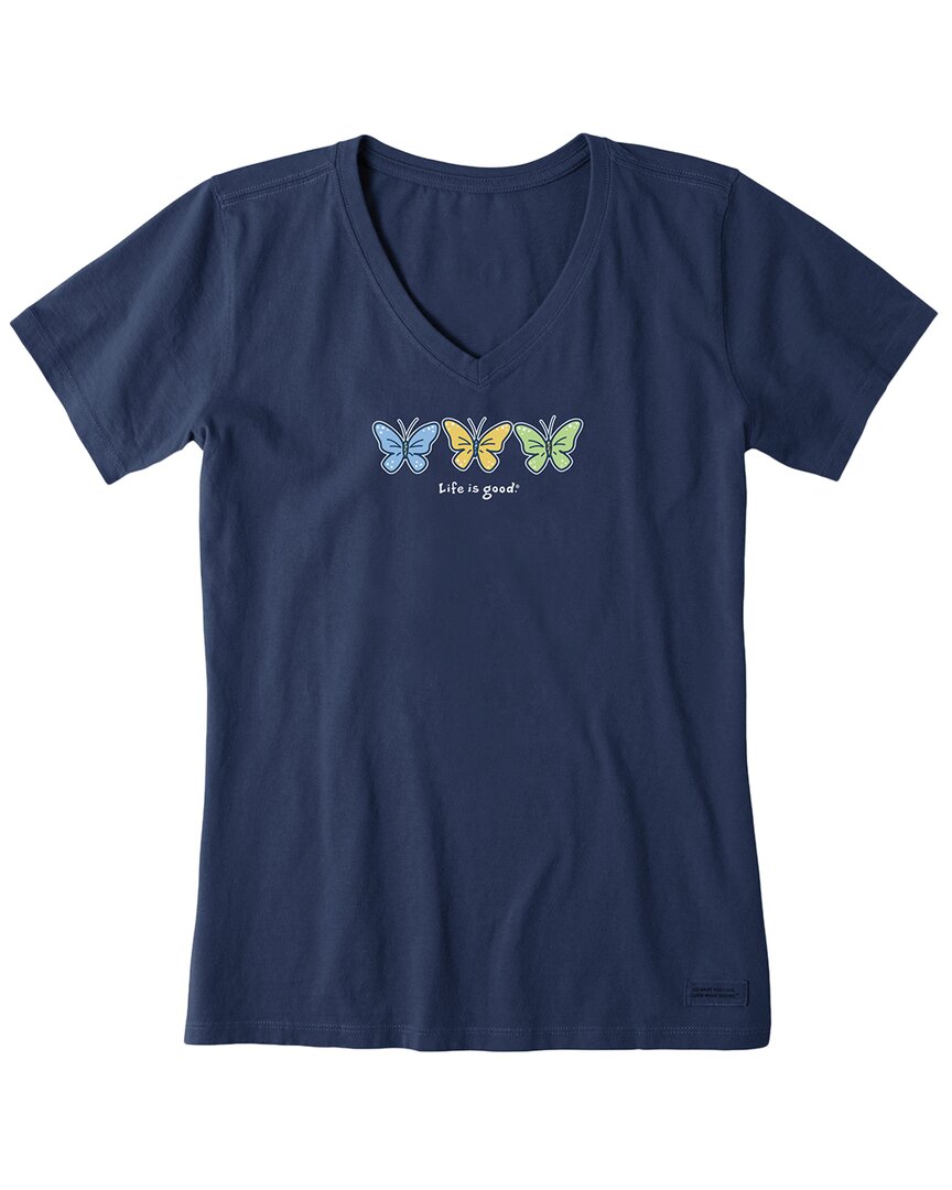 Life Is Good ® Crusher V-neck T-shirt In Blue