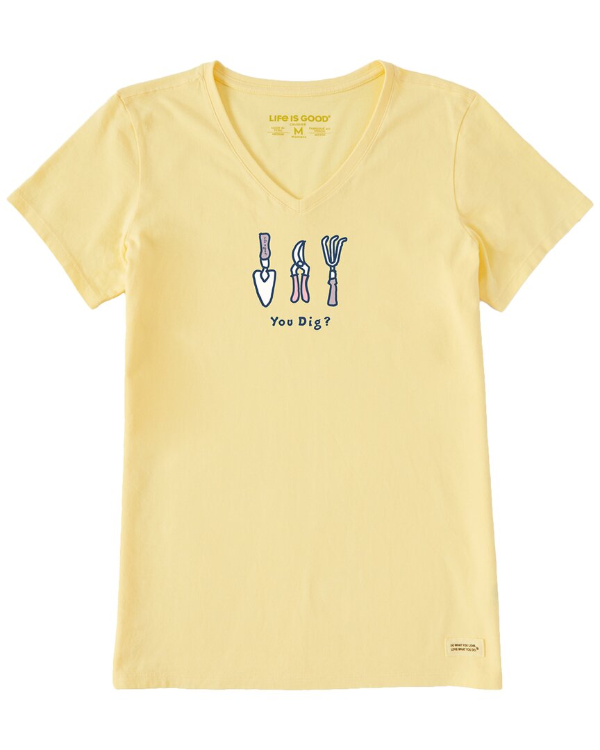 Life Is Good ® Crusher V-neck T-shirt In Yellow