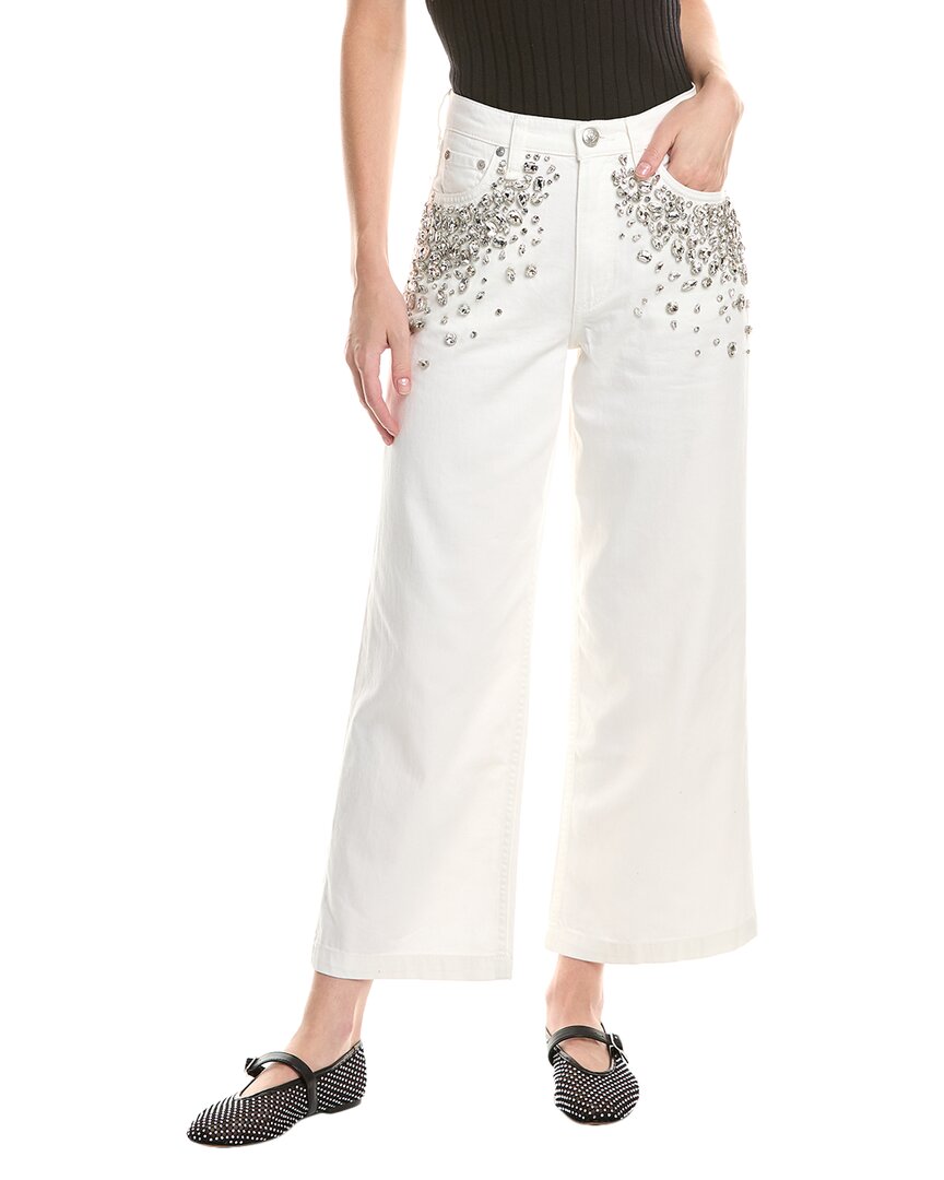 Rag & Bone Andi High-rise White Jewel Ankle Wide Leg Jean In White