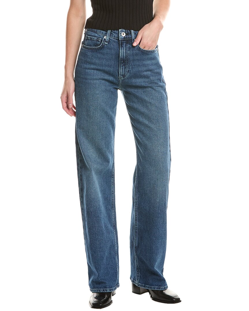 Rag & Bone Lori Mid-rise Macon Wide Leg Jean In Blue