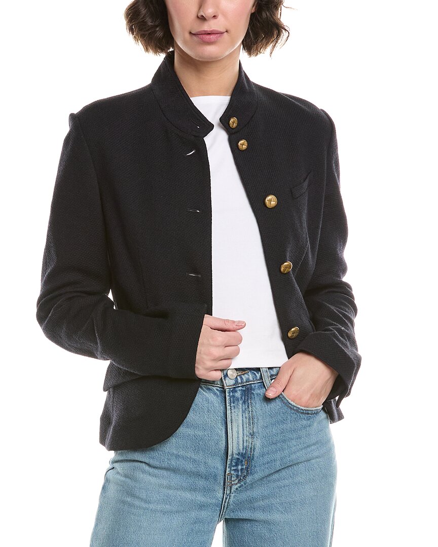 Rag & Bone Slade Cropped Wool-blend Jacket In Blue