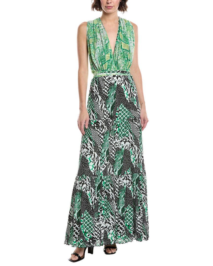 Diane Von Furstenberg Drew Mesh Midi Dress In Green