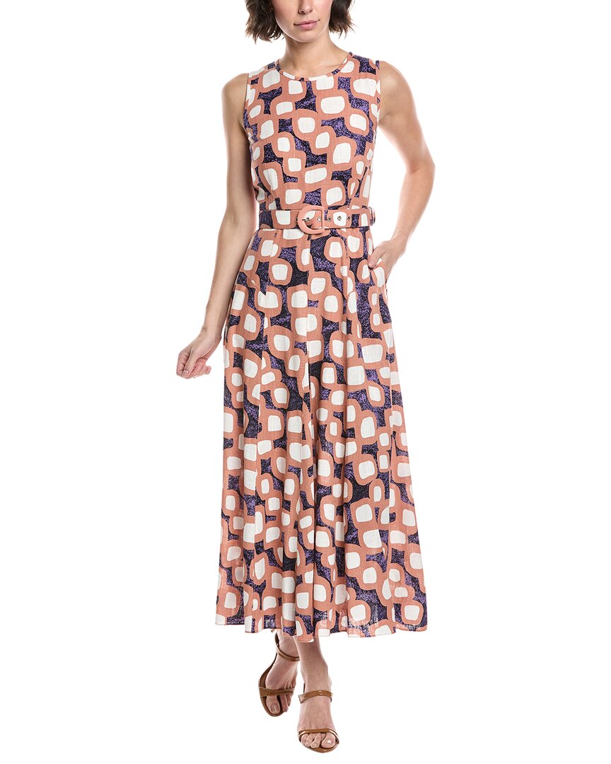 Diane Von Furstenberg Elliot Linen-blend Midi Dress In Multi