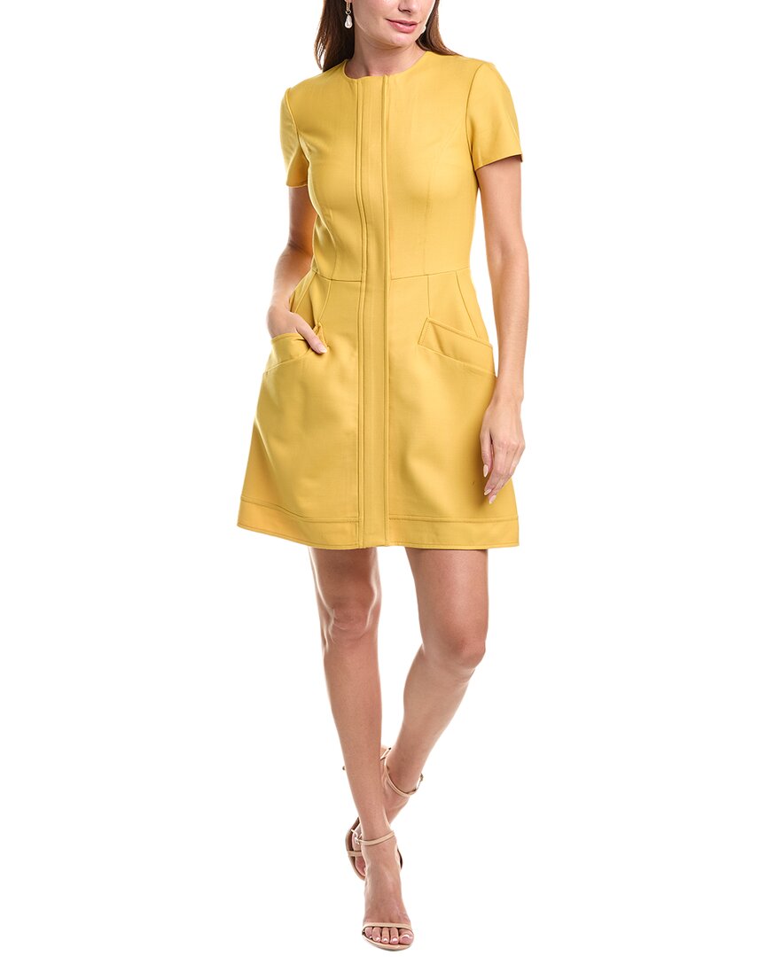 Oscar De La Renta Wool & Silk-blend Mini Dress In Yellow