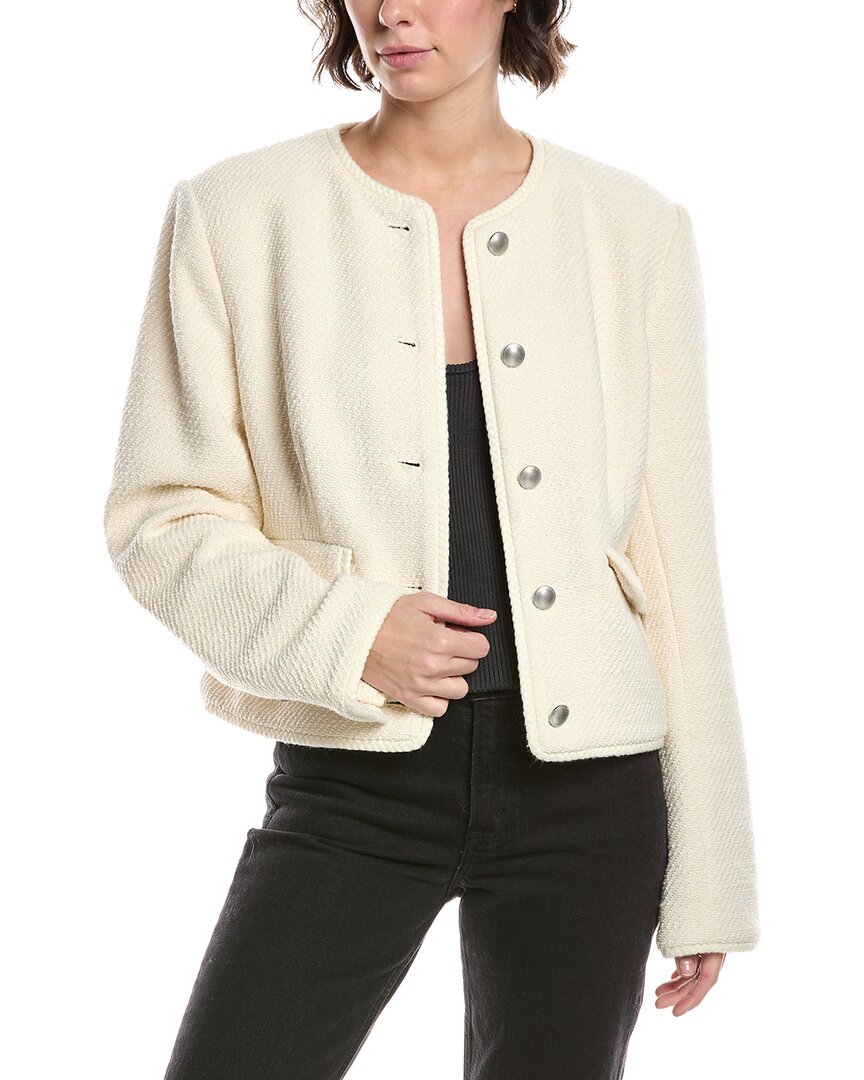 7 For All Mankind Boucle Jacket In Neutral