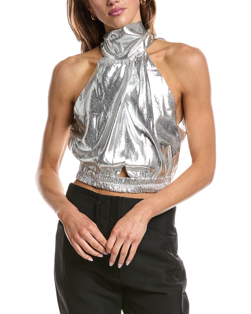Iro Sorya Silk-blend Top In Metallic