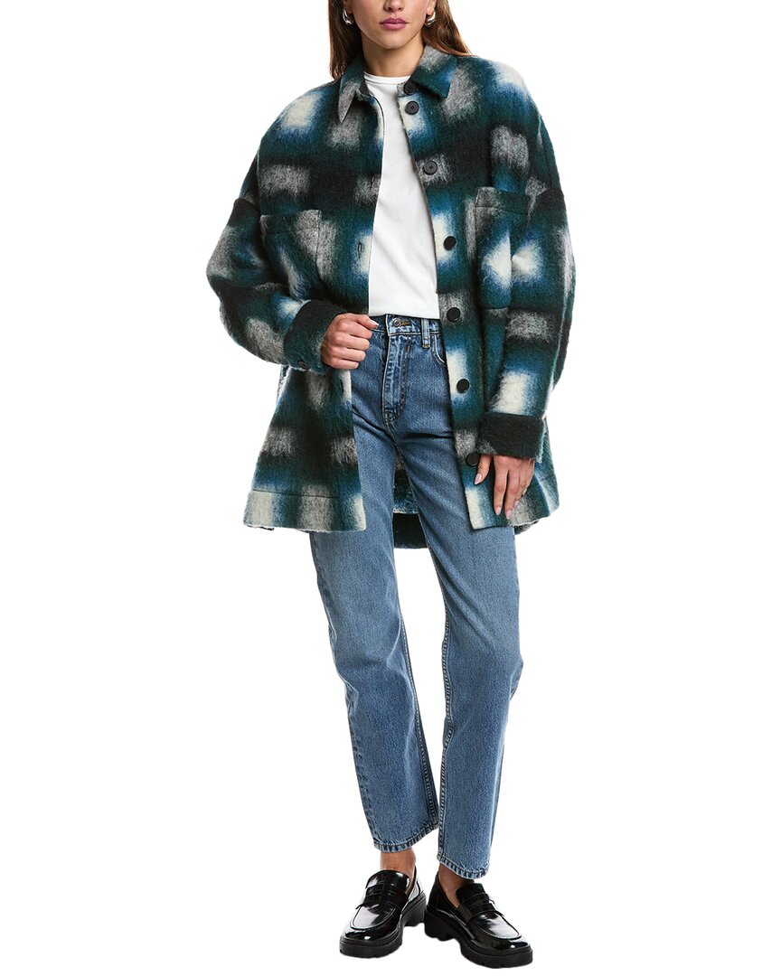 Iro Harwel Wool-blend Overshirt In Green