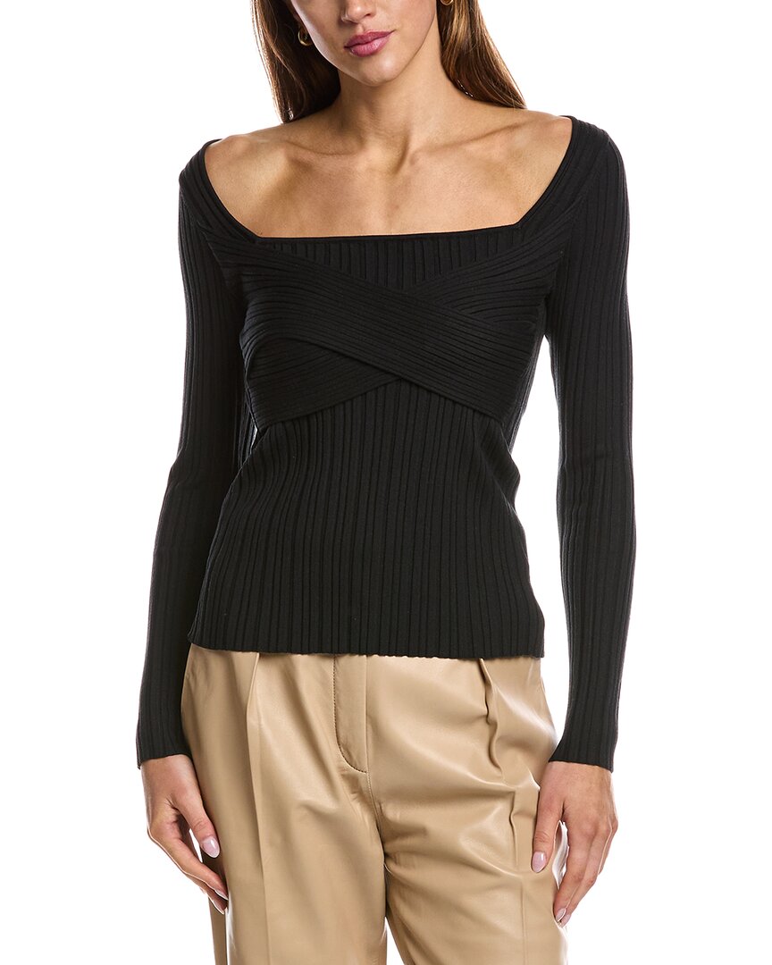 Iro Amarok Square-neck Ribbed Sweater In Black