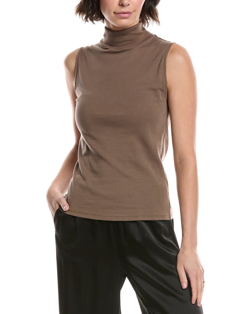 Vince Turtleneck Tank In Brown