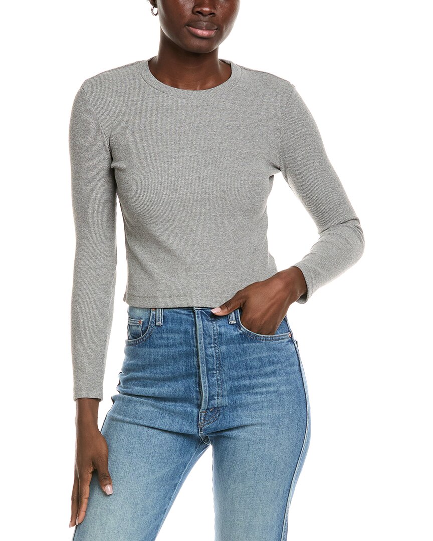 Perfectwhitetee Ribbed Structured T-shirt In Gray