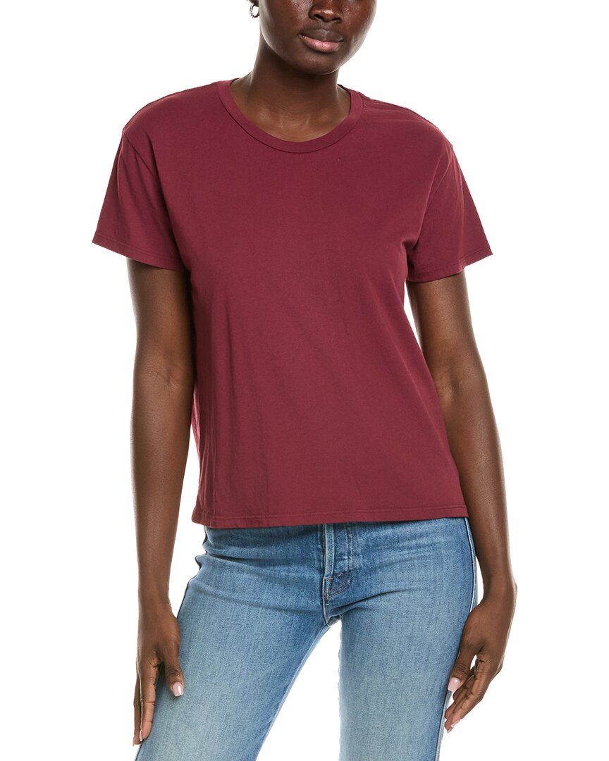 Perfectwhitetee Boxy Crew T-shirt In Burgundy