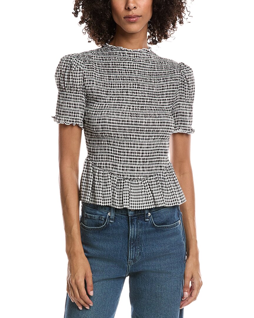 Lyra & Co Smocked Blouse In Multi