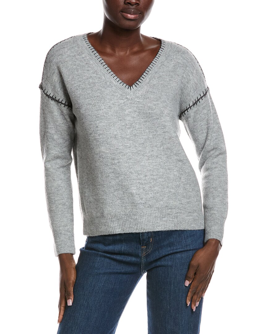 Vince Camuto Whipstitch Sweater In Gray
