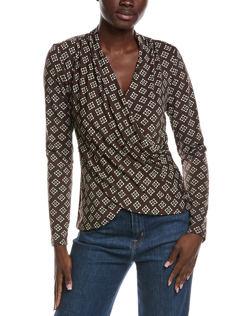 Vince Camuto Wrap Top In Brown