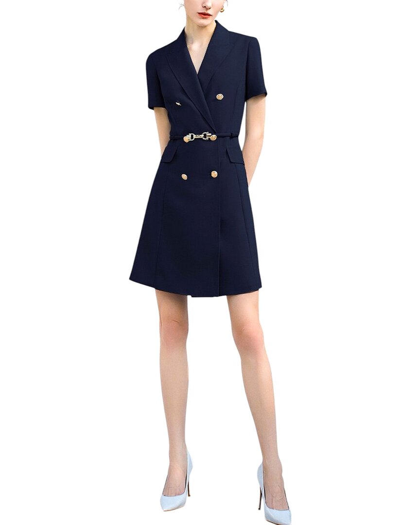 Esea Short Sleeve Mini Dress In Blue