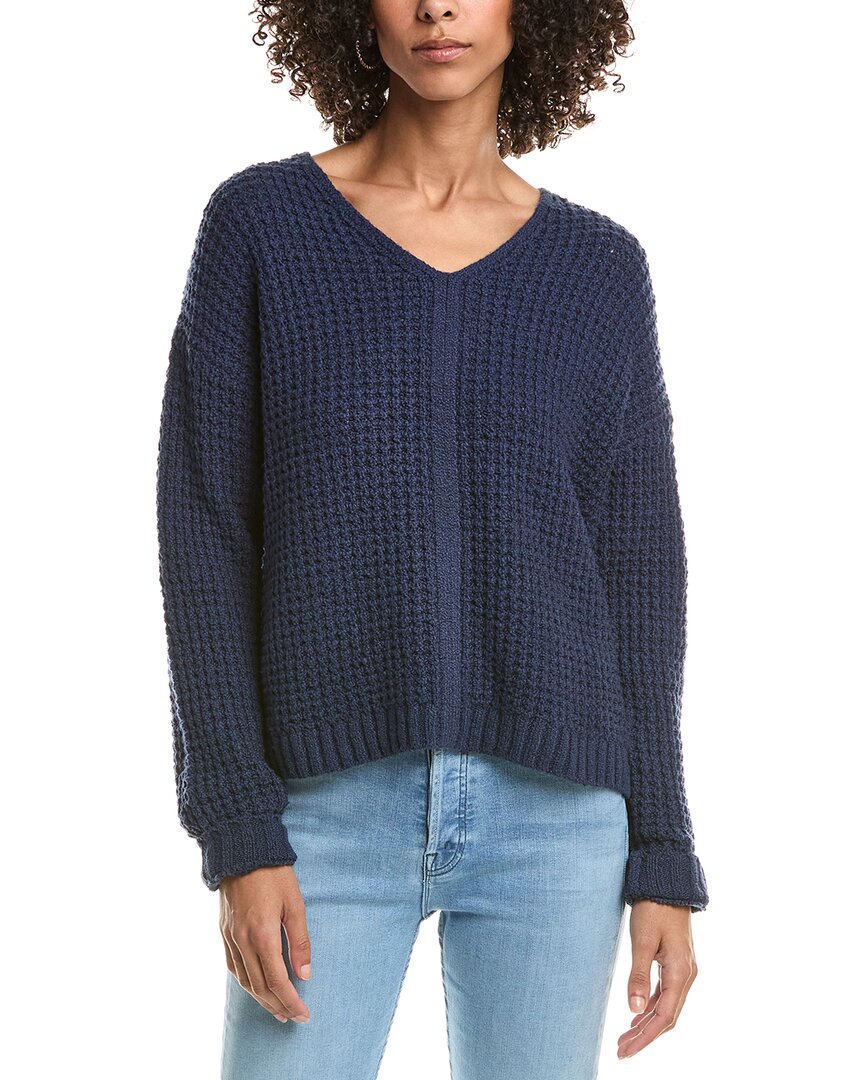 Michael Stars Kelsie V-neck Sweater In Blue