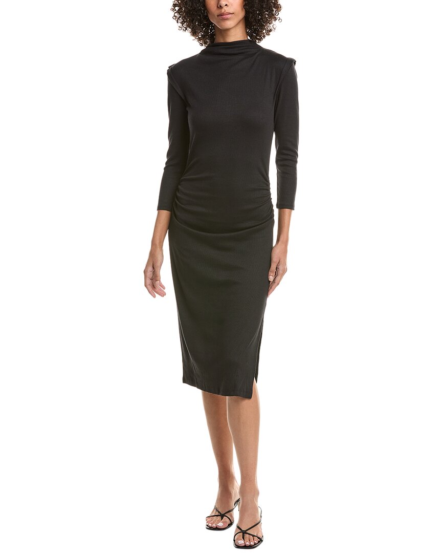 Michael Stars Yessenia Faux Wrap Midi Dress In Black