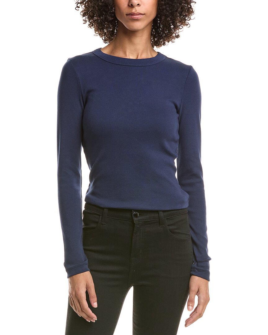 Michael Stars Legacy Supima Tee With Raw Edge In Blue