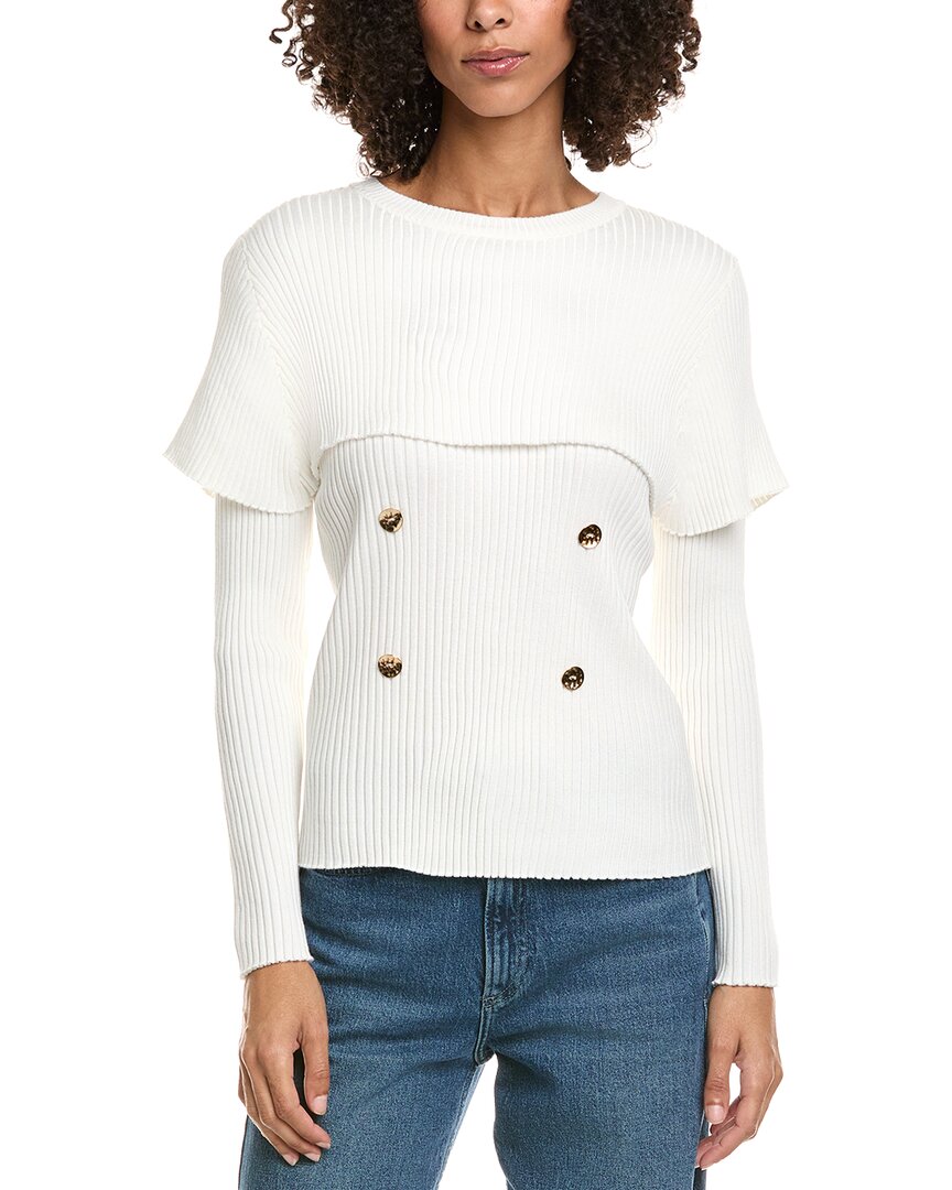 Hl Affair Pullover Sweater In White