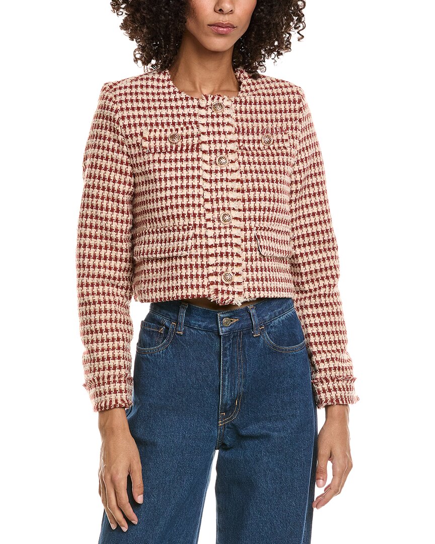 Hl Affair Tweed Cardigan In Pink