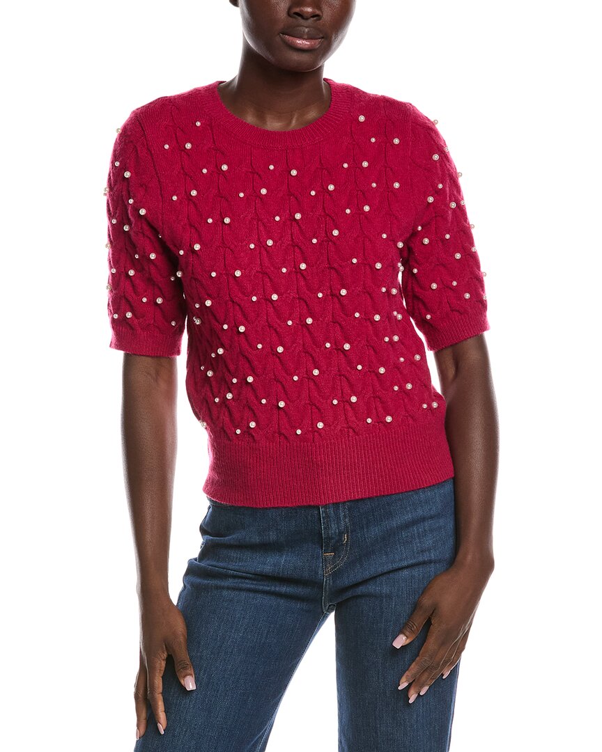 Nanette Lepore Nanette  Pearl Sweater In Red