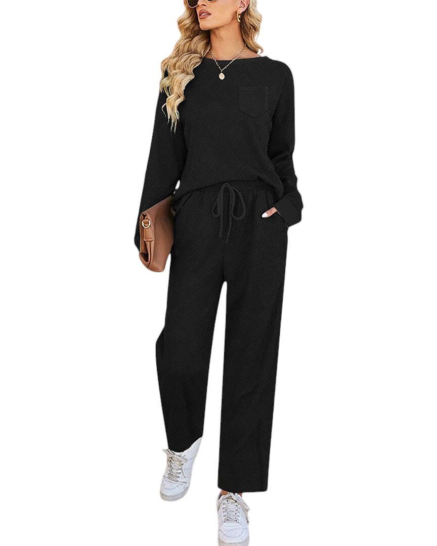 Orniya 2pc Blouse & Pant Set In Black