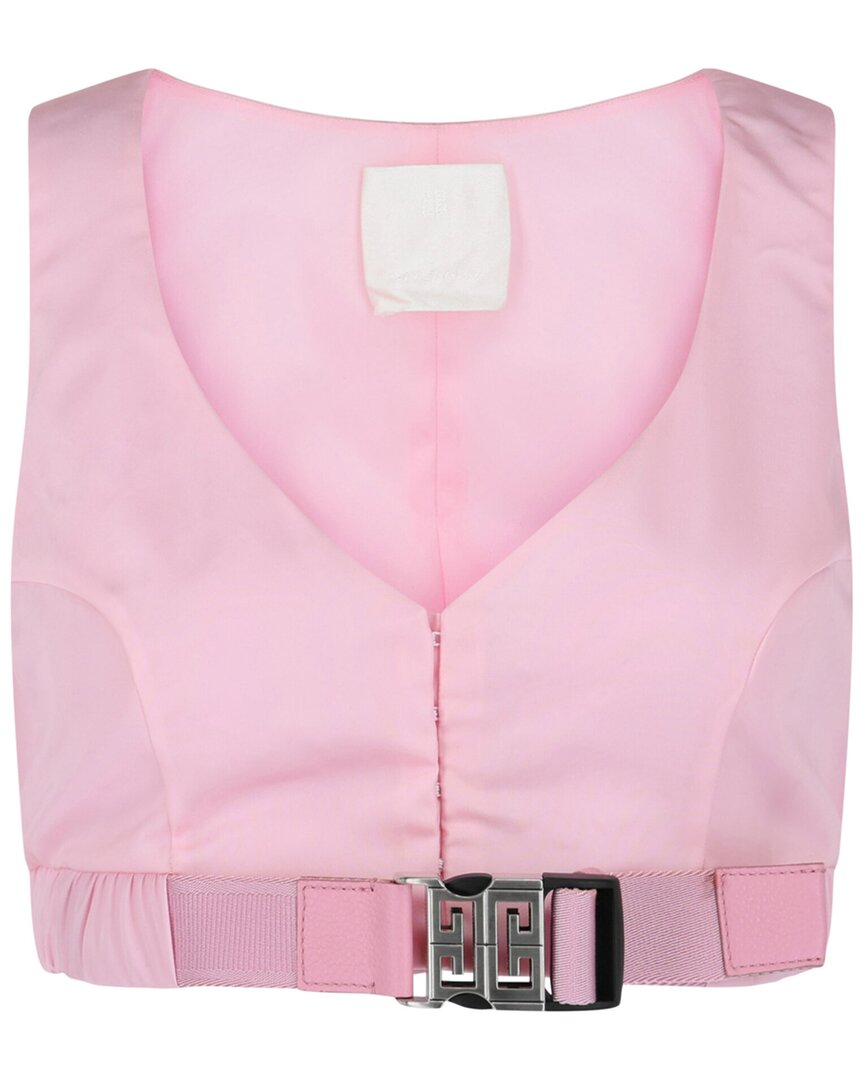 Givenchy Nylon Belted Crop Top In Pink
