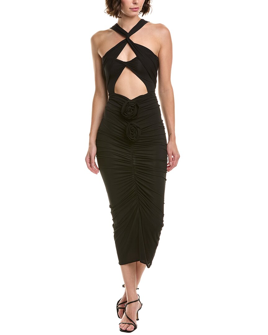 Magda Butrym Twisted Midi Dress In Black