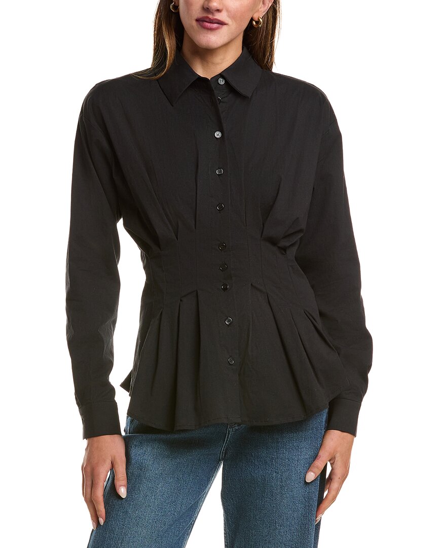 Luxe Always Pleated Shirt In Black
